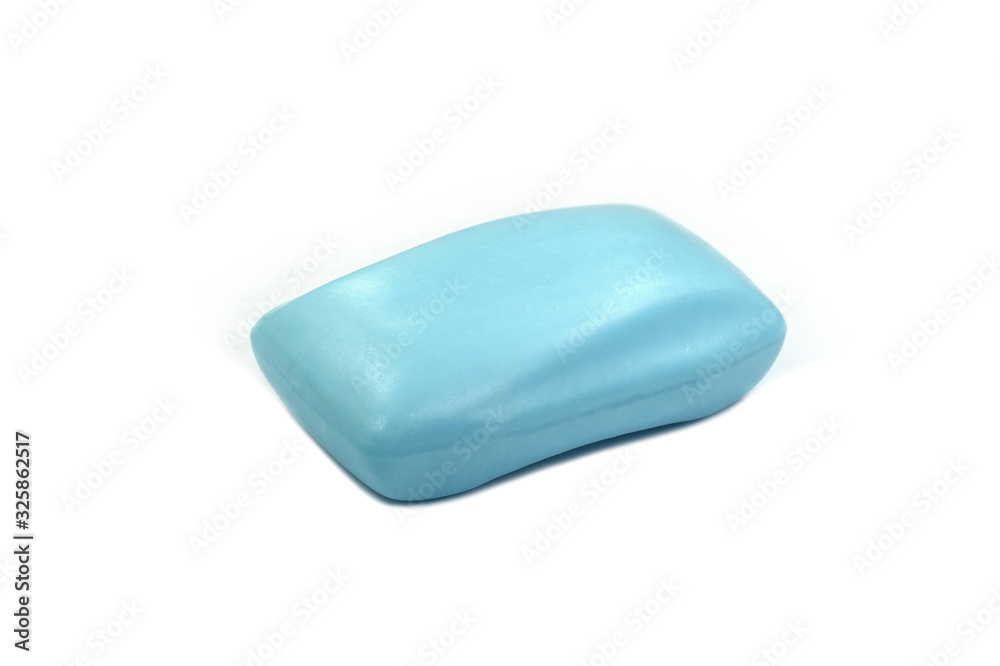 Bar Of blue Soap, Isolated, Single Object. Soap bar isolated on the white background. Bar Of blue Soap, Isolated, Single Object. Soap bar isolated on the white background.