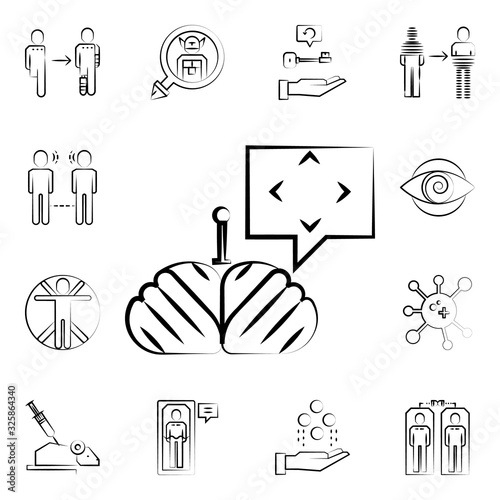 Mind control icon. Mad science icons universal set for web and mobile