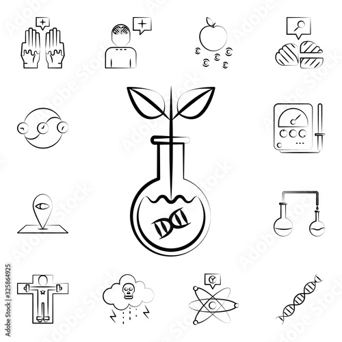 Transgenic icon. Mad science icons universal set for web and mobile