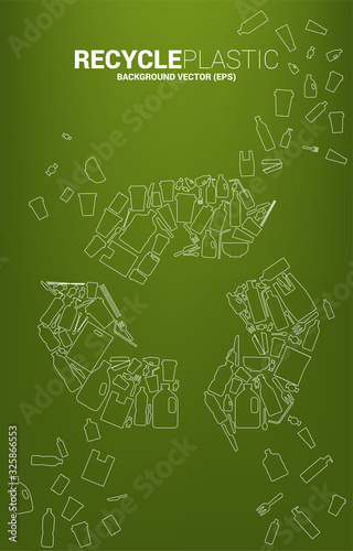 Recycle icon from plastic package and product icon. background for take care and save the environment.