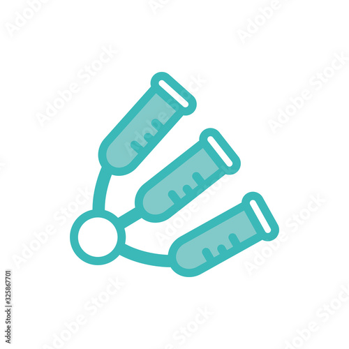 Isolated milk udders tubes dou color style icon vector design