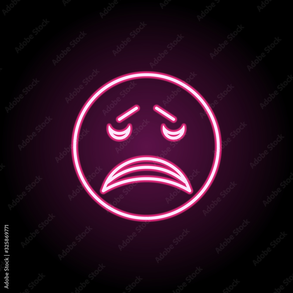 Vexation neon icon. Simple thin line, outline vector of emoji icons for ui and ux, website or mobile application