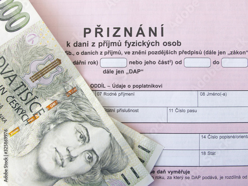 tax form, Czech republic, Czech declaration of corporation taxes.