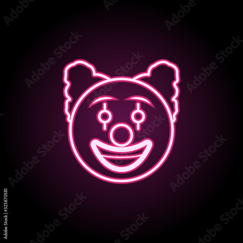 Clown neon icon. Simple thin line, outline vector of emoji icons for ui and ux, website or mobile application