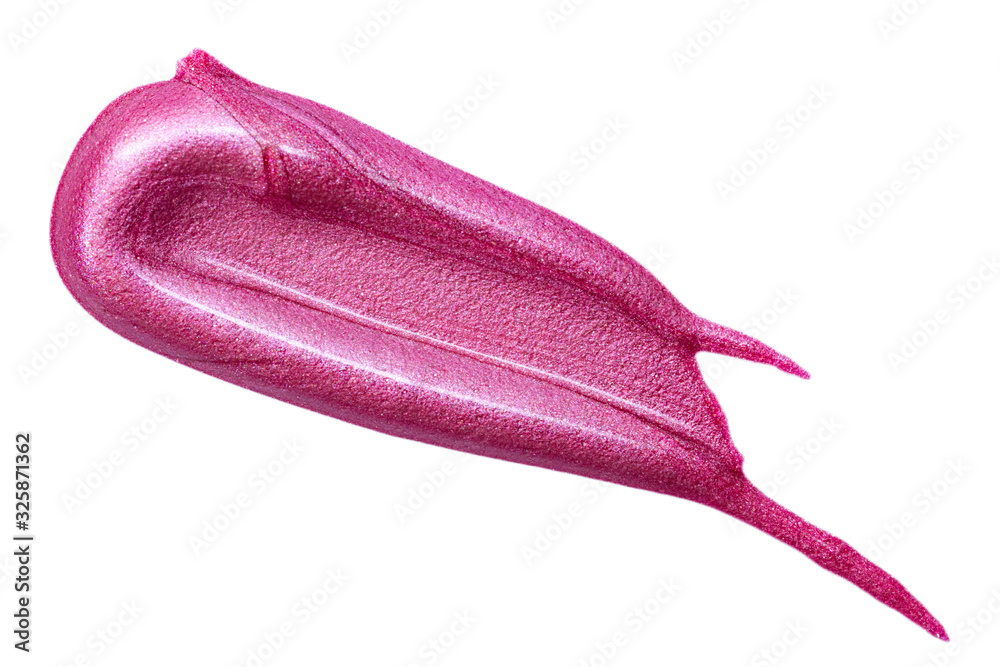 Lip gloss sample isolated on white. Smudged pink lipgloss Lip gloss sample isolated on white. Smudged pink lipgloss