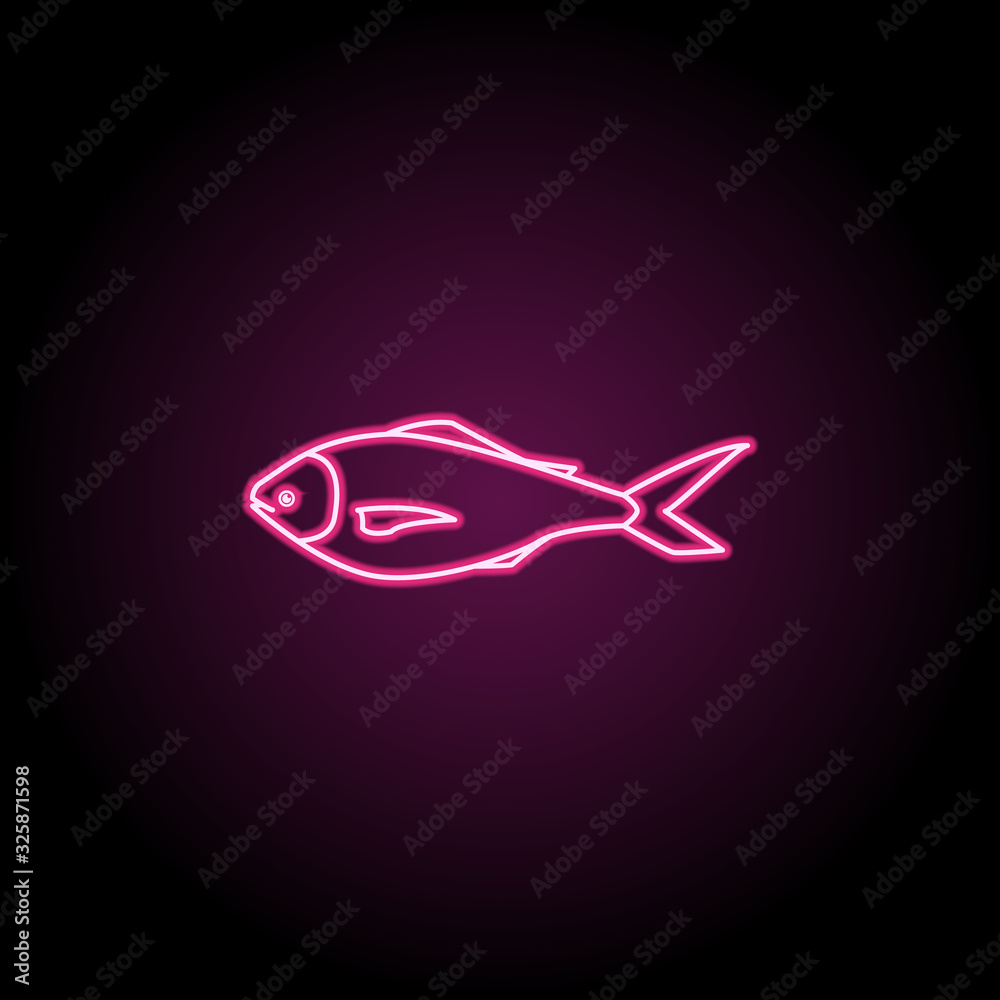 Blue warehou neon icon. Simple thin line, outline vector of fish icons for ui and ux, website or mobile application