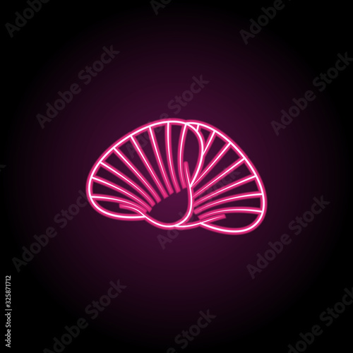 Scallop tupa neon icon. Simple thin line  outline vector of fish icons for ui and ux  website or mobile application