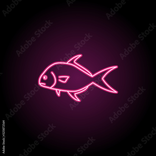 Permit neon icon. Simple thin line  outline vector of fish icons for ui and ux  website or mobile application