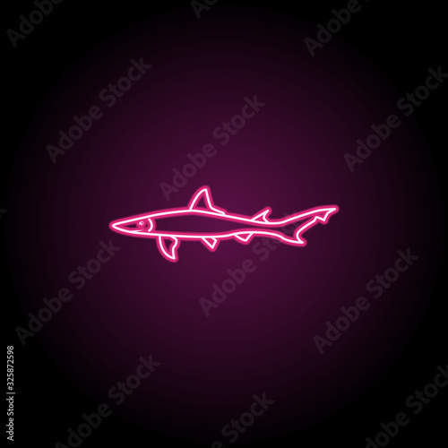 Smooth dogfish neon icon. Simple thin line, outline vector of fish icons for ui and ux, website or mobile application