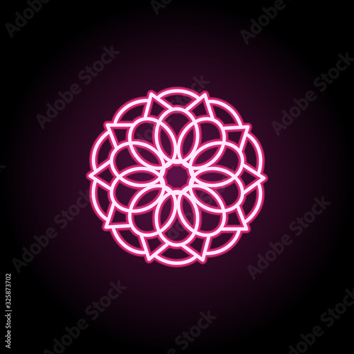 Abstract type of flowers neon icon. Simple thin line, outline vector of flower icons for ui and ux, website or mobile application