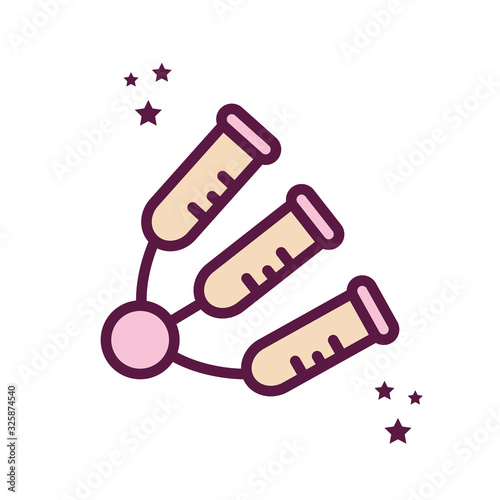 Isolated milk udders tubes line and fill style icon vector design