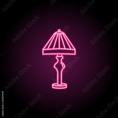 Table lamp neon icon. Simple thin line, outline vector of household icons for ui and ux, website or mobile application