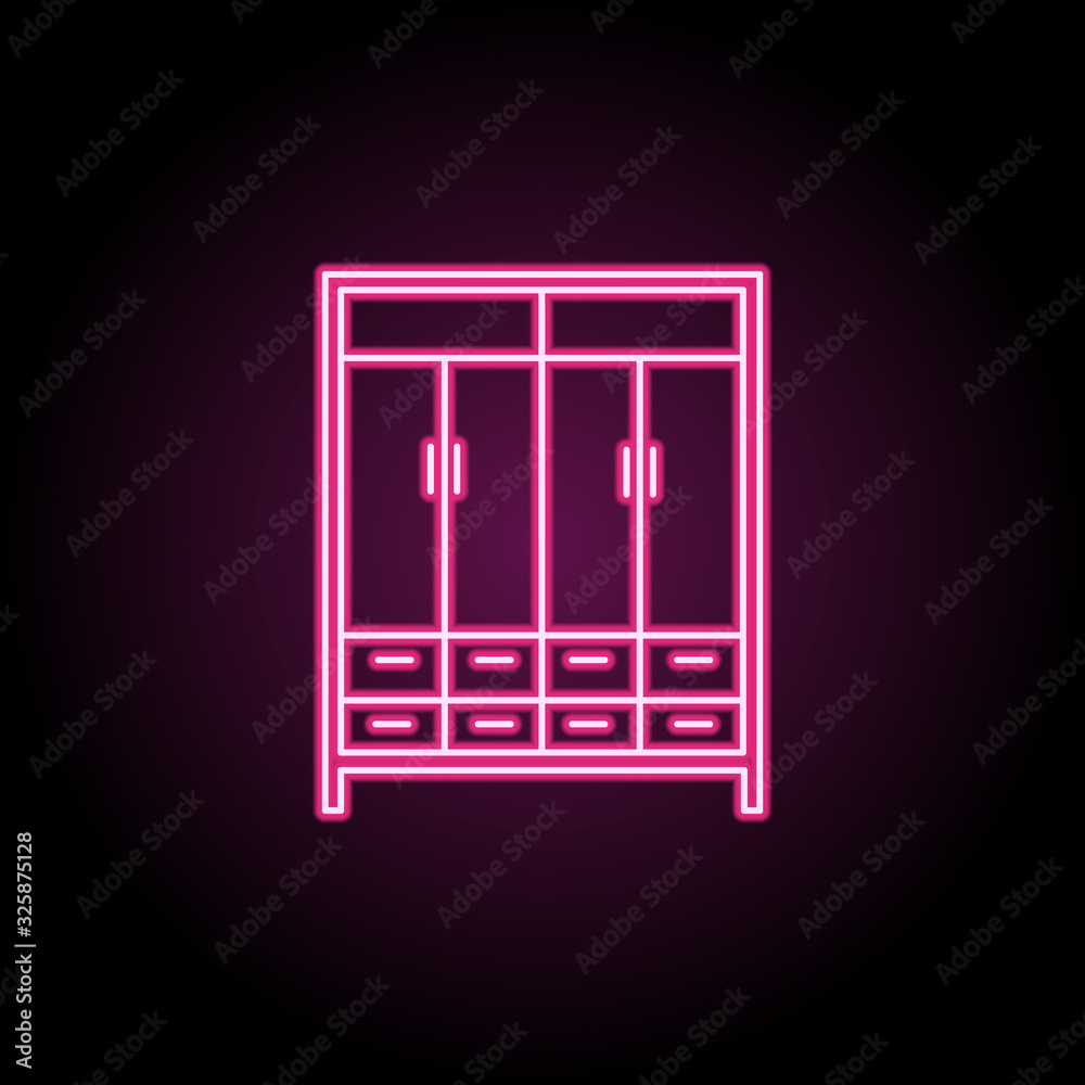 Cupboard wardrobe icon. Simple thin line, outline vector of household icons for ui and ux, website or mobile application Cupboard wardrobe icon. Simple thin line, outline vector of household icons for ui and ux, website or mobile application