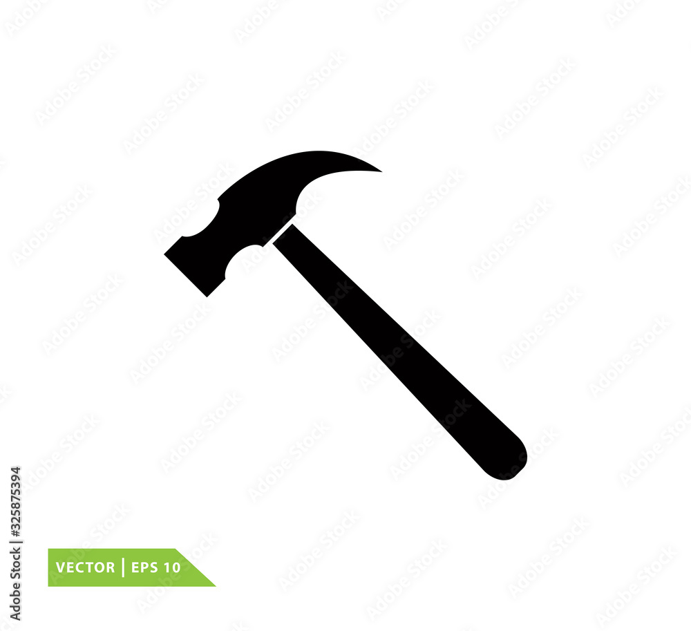 Hammer icon vector logo template Hammer icon vector logo template