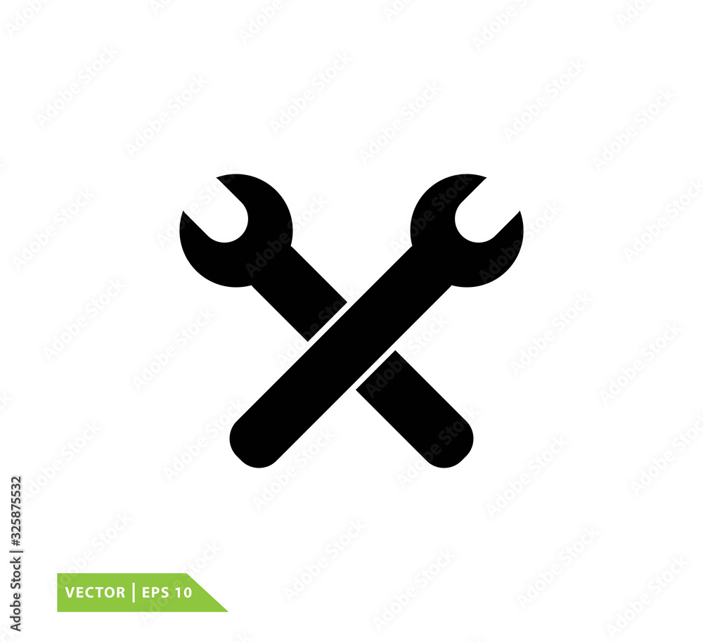 Wrench icon vector logo template flat style Wrench icon vector logo template flat style