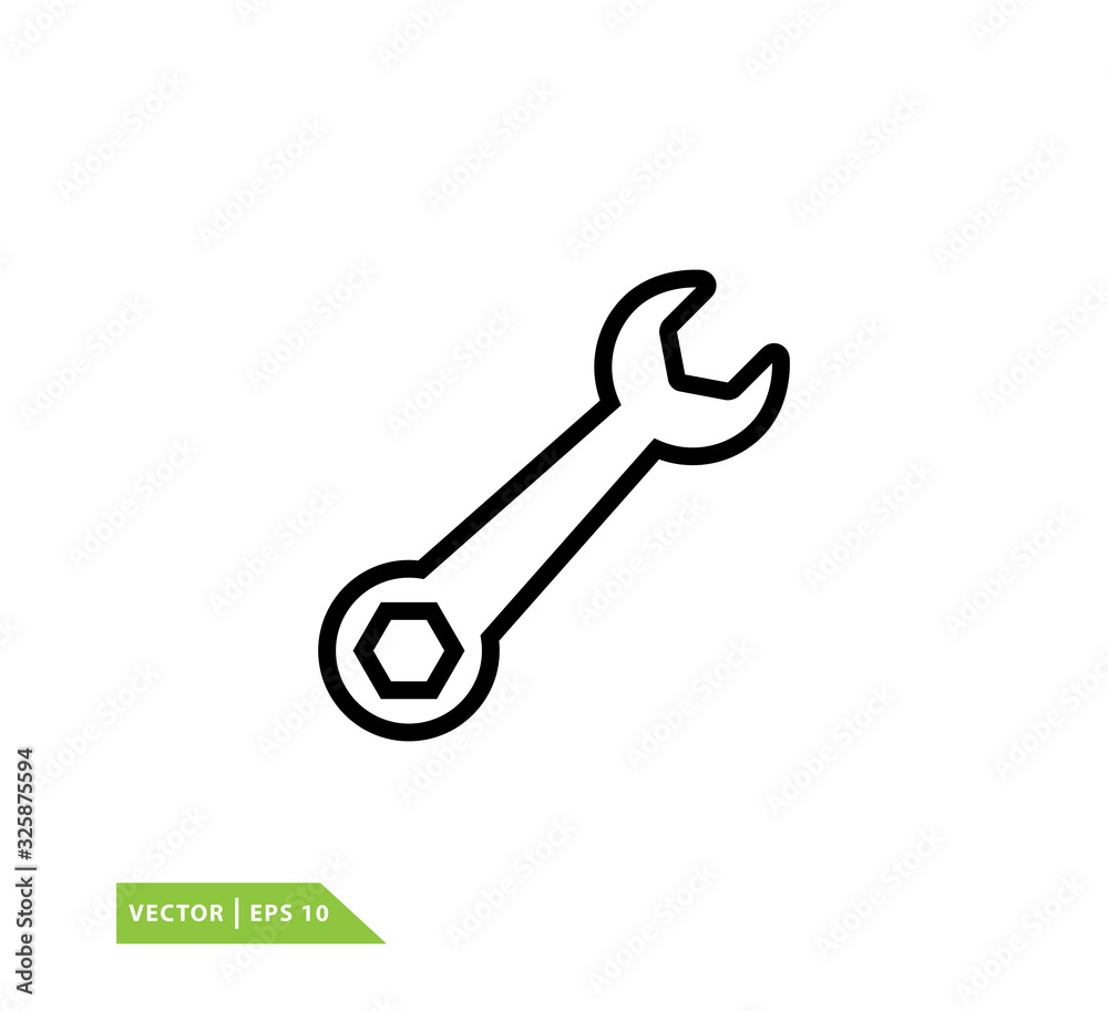 Wrench icon vector logo template flat style Wrench icon vector logo template flat style