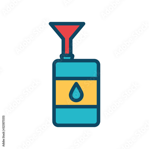 Isolated oil barrel line and fill style icon vector design
