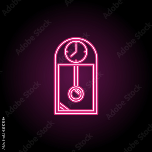 Vintage pendulum wall clock icon. Simple thin line, outline vector of household icons for ui and ux, website or mobile application