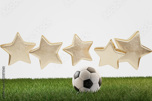 5 golden stars and soccer b...
