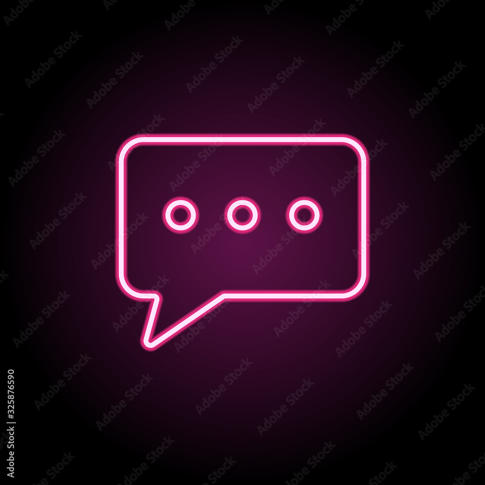 Message neon icon. Simple thin line, outline vector of web icons for ui and ux, website or mobile application Message neon icon. Simple thin line, outline vector of web icons for ui and ux, website or mobile application
