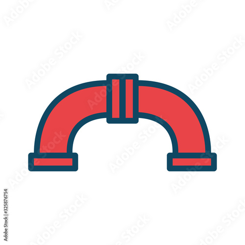 Isolated oil pipe line and fill style icon vector design