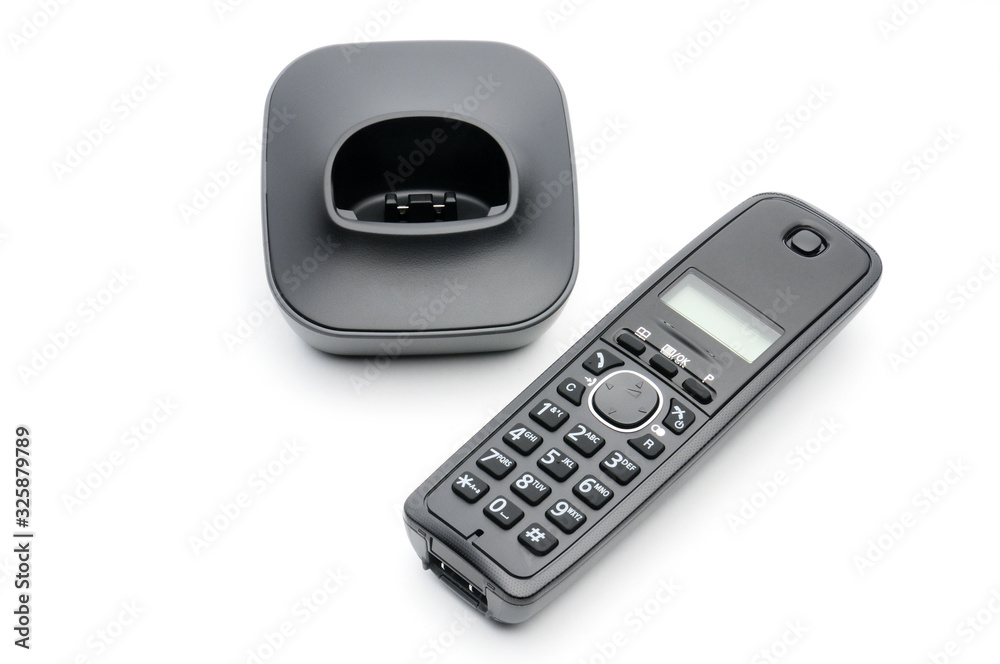 Telephone for calls to urban and long-distance lines on a white background