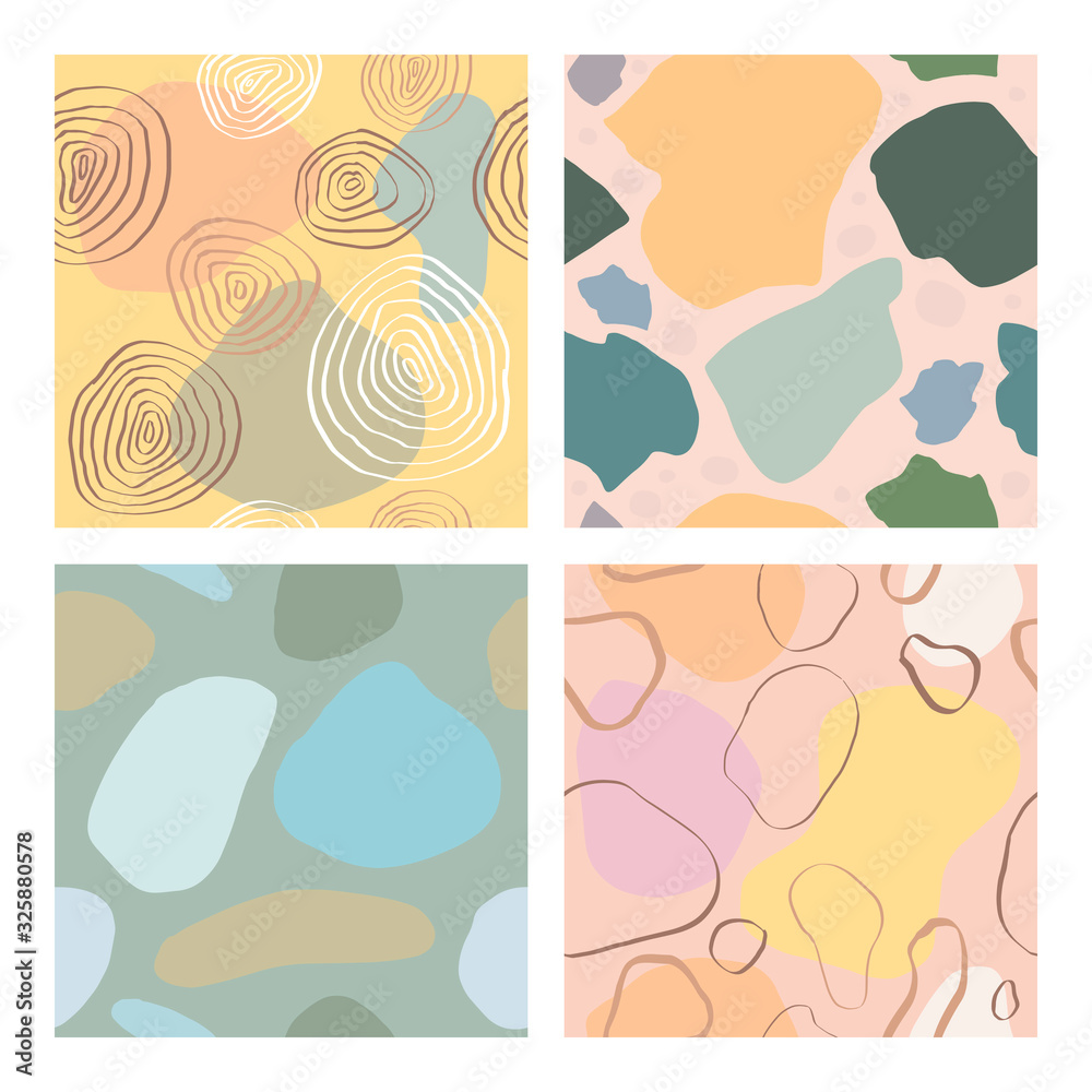 Abstract Pattern with shapes, lines, spots, imprints, dots . Artistic seamless background. Ready design ideas for for poster, trendy card, invitation, placard, brochure, flyer, presentation and more