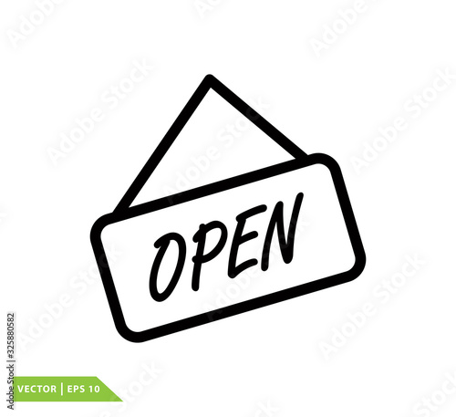 Open icon vector logo design template