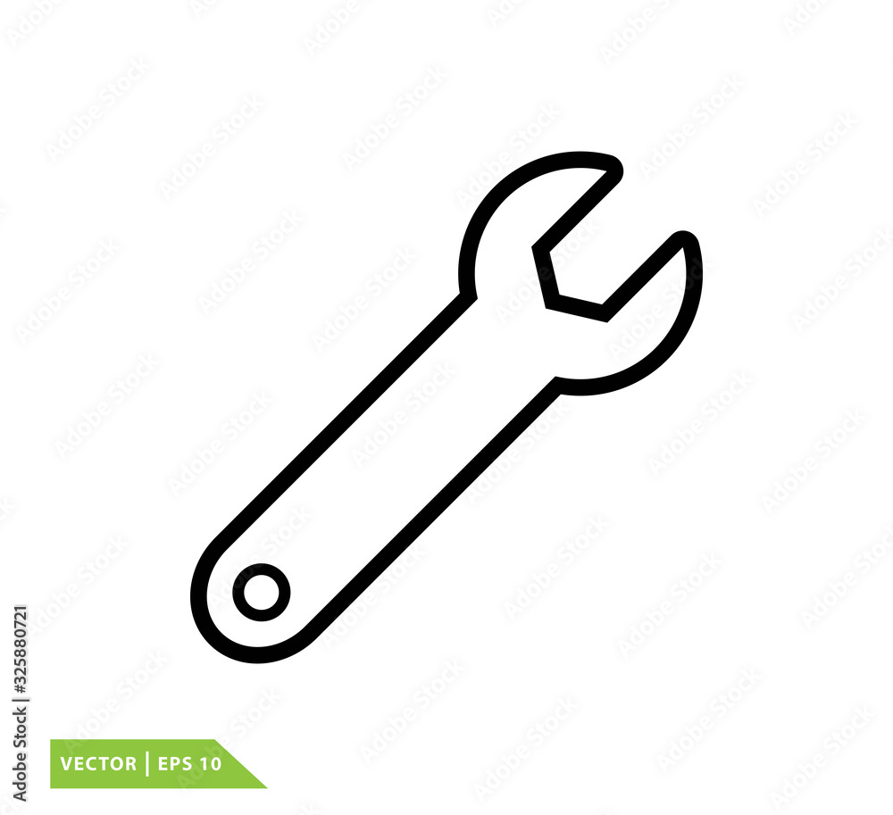 Wrench icon flat style trendy logo template Wrench icon flat style trendy logo template