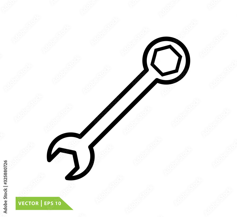 Wrench icon flat style trendy logo template Wrench icon flat style trendy logo template