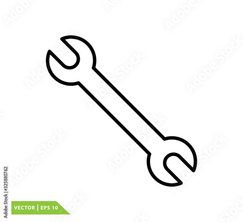 Wrench icon flat style trendy logo template