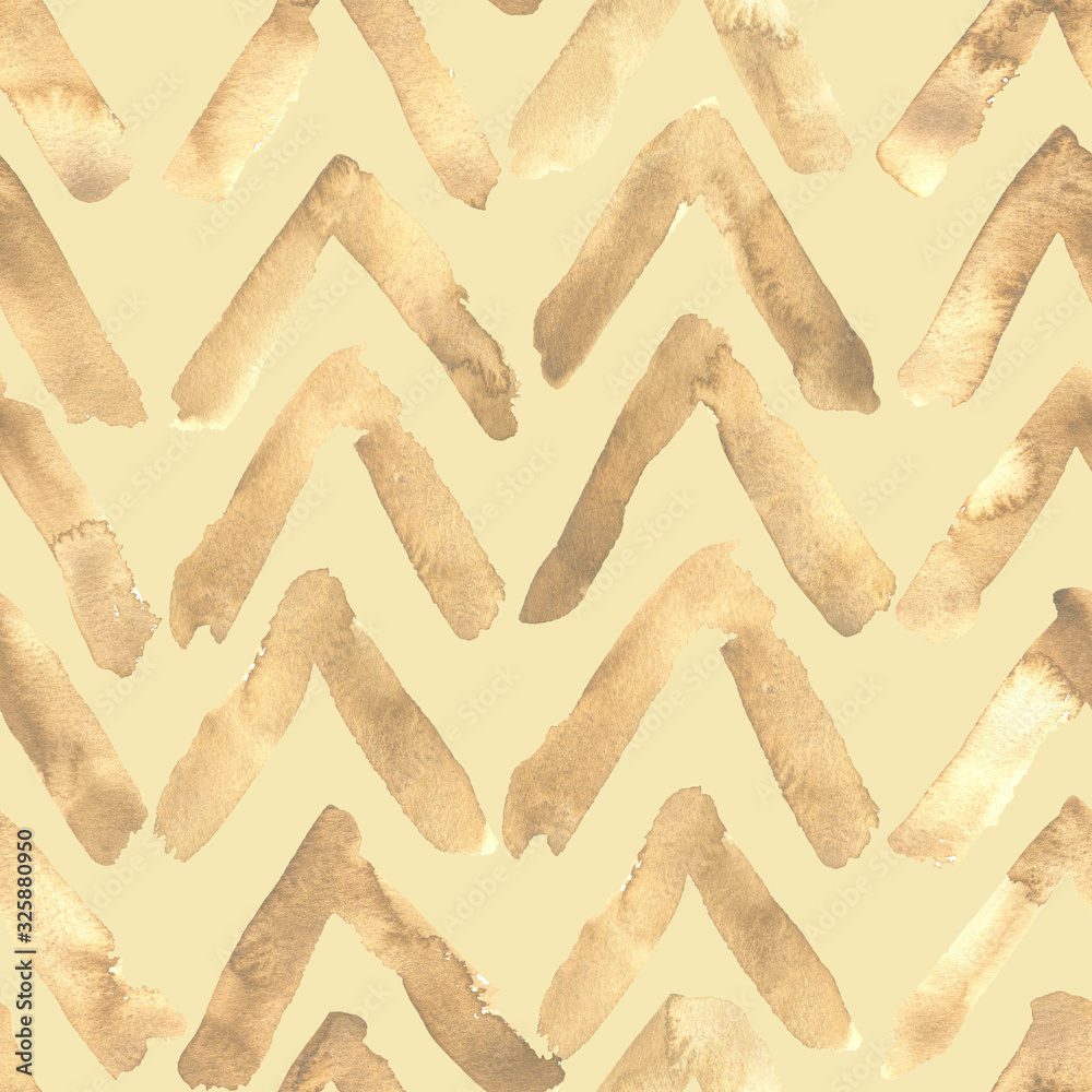 Seamless handdrawn herringbone pattern, watercolor illustration