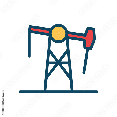 Isolated oil pump line and fill style icon vector design