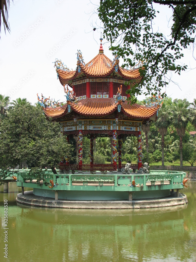 Pavilion in West Lake, Fuzhou, Fujiang, China,