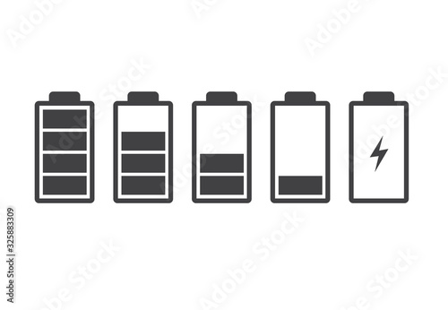 Battery charge indicator icon. Vector illustration. on white background