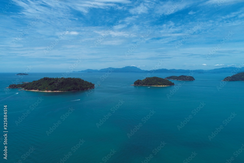 Aerial view of region of Paraty, Rio de Janeiro, Brazil. Great landscape.