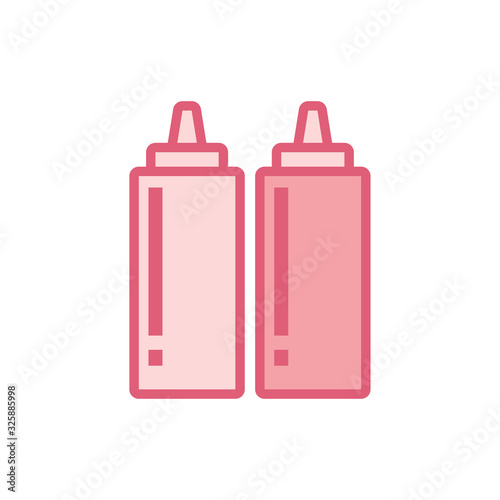 Isolated sauces bottles line style icon vector design