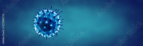 Fotografie Coronavirus or monkeypox or Flu virus - Microbiology And Virology Concept