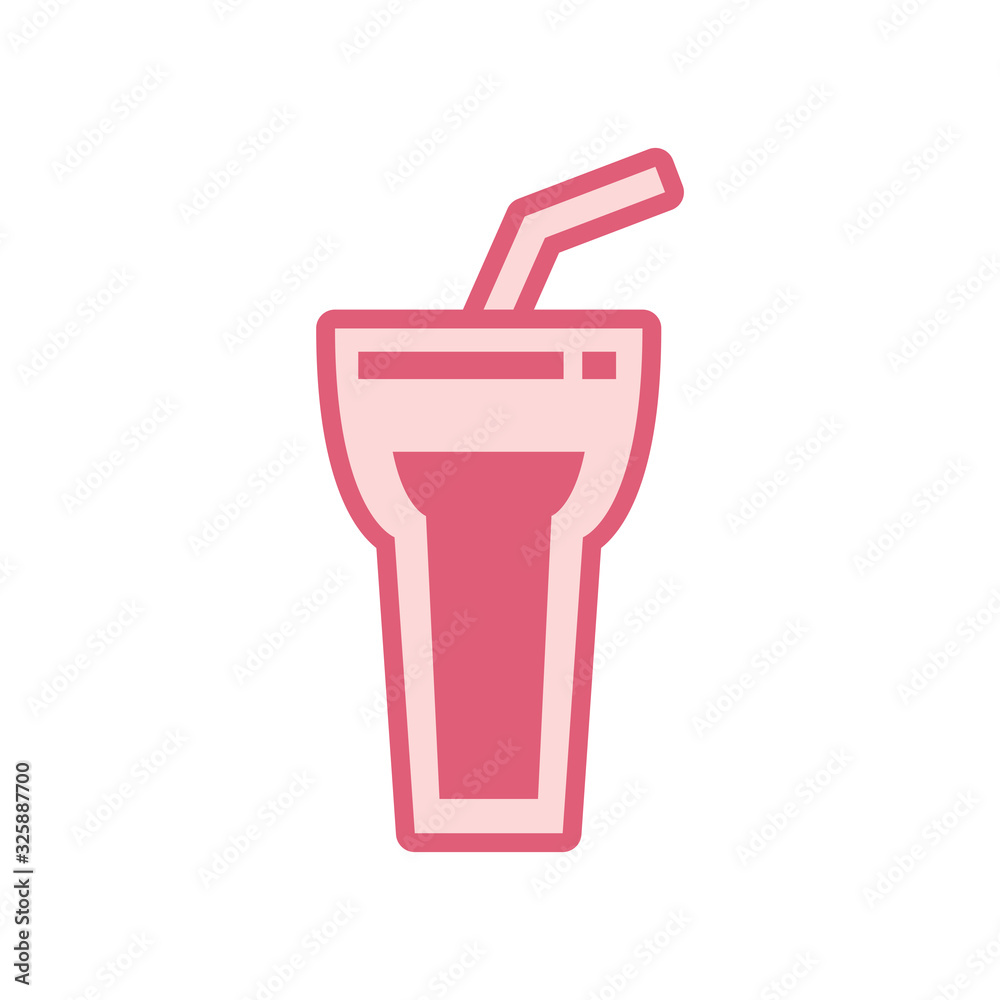 Isolated soda glass drink line style icon vector design Isolated soda glass drink line style icon vector design