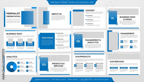 minimalist presentation template design with modern layout and simple style design use for business profile and annual report