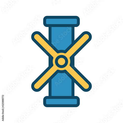 Isolated oil pipe with tap line and fill style icon vector design