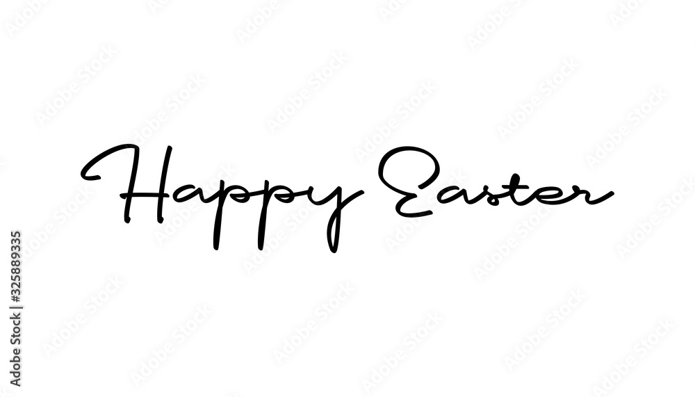 Happy easter text, hand drawn style lettering message.