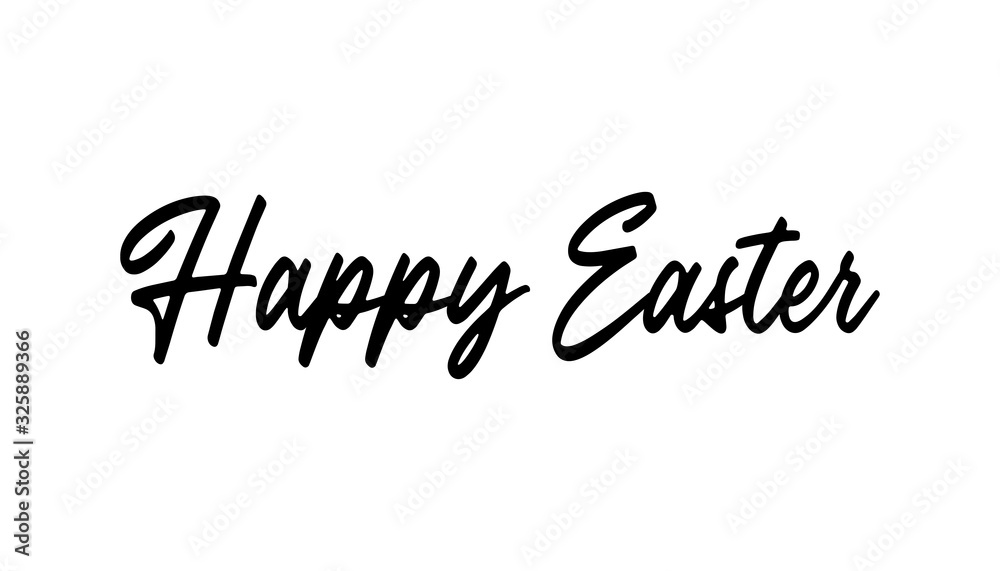 Happy easter text, hand drawn style lettering message. Happy easter text, hand drawn style lettering message.