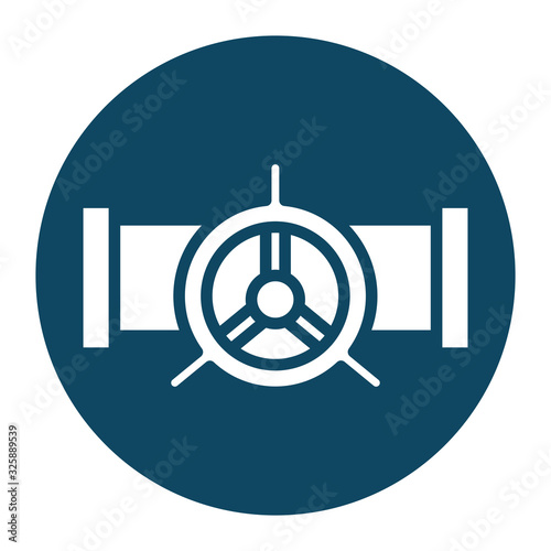 Isolated oil pipe with tap block and flat style icon vector design