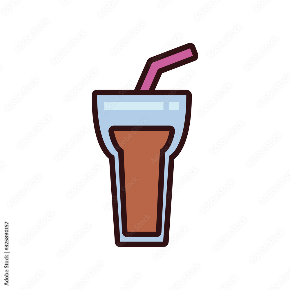 Isolated soda glass drink line and fill style icon vector design Isolated soda glass drink line and fill style icon vector design