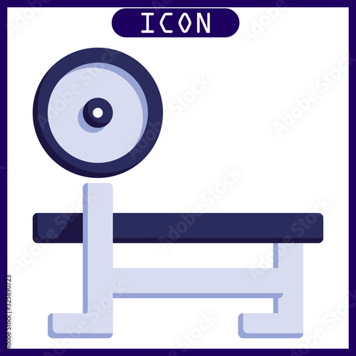 Flat icon of bench press in vector design