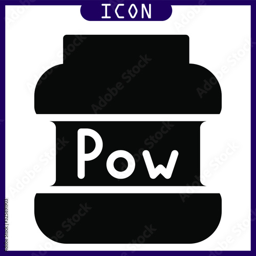 Glyph icon of protein powder in vector design