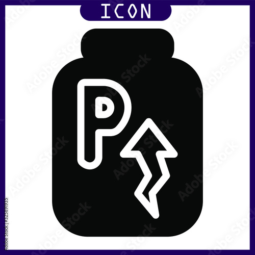 Glyph icon of supplement in vector design