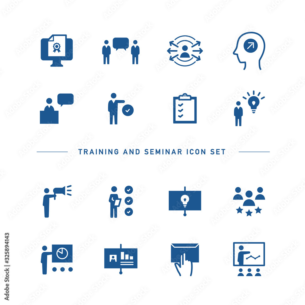 TRAINING AND SEMINAR ICON SET TRAINING AND SEMINAR ICON SET
