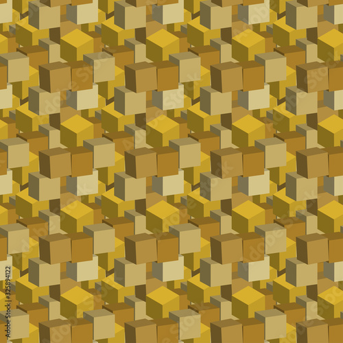 An abstract 3d block seamless pattern background image.